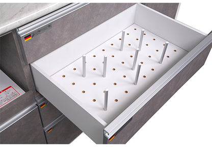 食器棚 キッチンボード 幅150cm 奥行48cm 高さ198cm カップボード ダイニングボード 150cm セラミック調 グレー 150cm幅 食器家電収納棚 レンジ台 コンセント付 キッチン(代引不可)