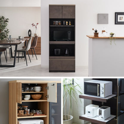 食器棚 幅70 高さ180 モイス加工 国産 完成品 大川家具 開梱設置無料 大容量 キッチン収納 収納 キッチンボード ダイニング収納 オーク 鏡面ホワイト ブラウン グレー インテリア ジャパンディ(代引不可)