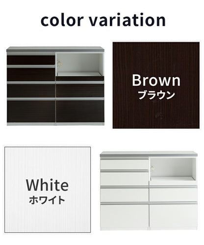 キッチンカウンター 120cm幅 食器家電収納カウンタ― セレクト スライドテーブルタイプ+引出タイプ+OSパネルカウンタ―天板(シルバー) 壁面 カウンター 新生活 キッチン収納(代引不可)