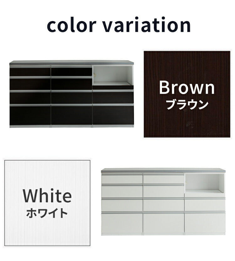 キッチンカウンター 180cm幅 食器家電収納カウンタ― スライドテーブルタイプ+引出タイプ+引出タイプ+OSパネルカウンタ―天板(シルバー) 壁面 カウンター 新生活 キッチン収納(代引不可)