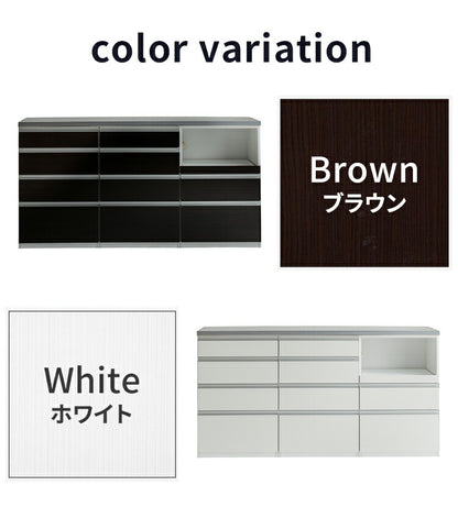 キッチンカウンター 180cm幅 食器家電収納カウンタ― スライドテーブルタイプ+引出タイプ+引出タイプ+OSパネルカウンタ―天板(シルバー) 壁面 カウンター 新生活 キッチン収納(代引不可)