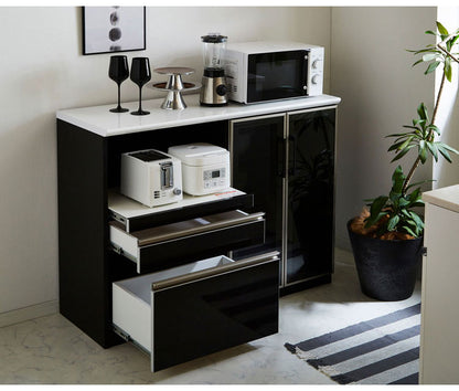 キッチンカウンター 120 間仕切り 完成品 幅120cm 木目 コンセント付き キッチン 収納 ホワイト ブラック 食器棚 テーブル レンジ台 レンジラック 食器棚(代引不可)