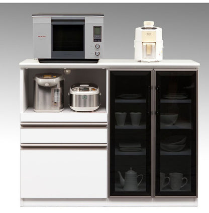 キッチンカウンター 120 間仕切り 完成品 幅120cm 木目 コンセント付き キッチン 収納 ホワイト ブラック 食器棚 テーブル レンジ台 レンジラック 食器棚(代引不可)