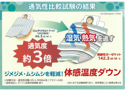 ガーゼケット ダブル 西川 夏用 3重ガーゼ 三重 接触冷感 キルトケット レーヨンケット 肌掛け布団 薄掛け ひんやり 涼感 シルク のような肌触り 洗える 北欧 韓国インテリア おしゃれ