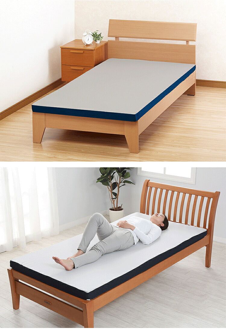 西川 マットレス SLEEPLINE シングル 折りたたみ 丸巻 高反発 硬め かため 収納 ベルト付き 圧縮寝姿勢サポートマットレス 97×195×7cm 横向き寝 横寝 ウエーブ フラット 敷き布団 敷布団