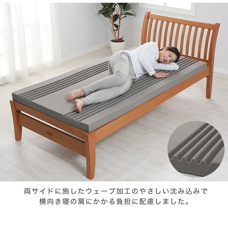 西川 マットレス SLEEPLINE シングル 折りたたみ 丸巻 高反発 硬め かため 収納 ベルト付き 圧縮寝姿勢サポートマットレス 97×195×7cm 横向き寝 横寝 ウエーブ フラット 敷き布団 敷布団