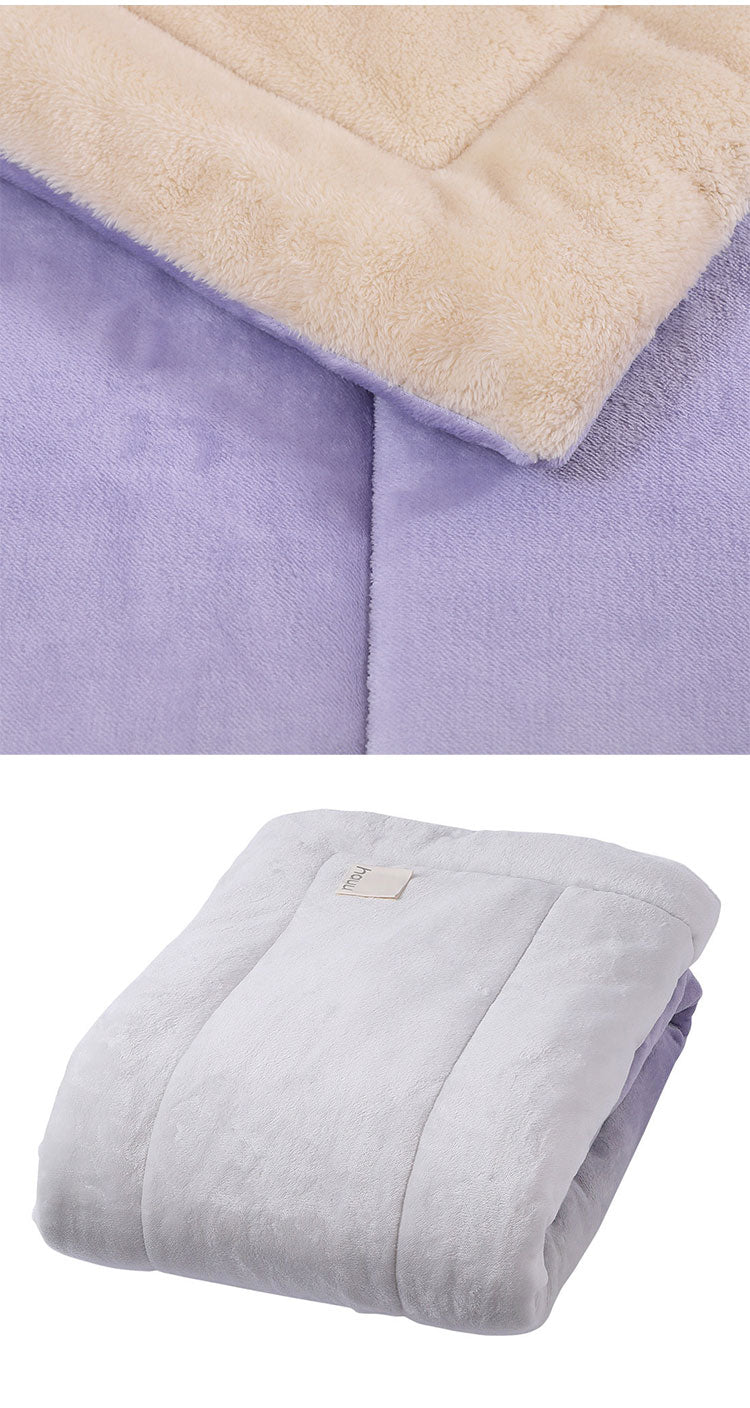 もちもちブランケット nishikawa【西川】hauu リバーシブルタイプ 2枚合わせ毛布 シングル 140×200cm 毛布 ひざ掛け 肌掛け 布団 あったか 暖か おしゃれ デザイン 洗える 洗濯可能 インテリア