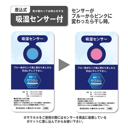【2枚セット】除湿シート サラネル シングル 90×180cm 西川 吸湿センサー付 吸湿 消臭 防カビ 防ダニ シリカゲル 除湿マット 除湿パッド 除湿 梅雨 SARANERU nishikawa シート マット 湿気 ブルー
