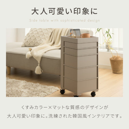 日本製 ワゴン キャスター付き おしゃれ 5段トレイ キッチンワゴン 回転 回転式 キッチン収納 ラック サイドワゴン キッチン コスメ ワゴン ドレッサー ネイル 韓国 インテリア 完成品(代引不可)