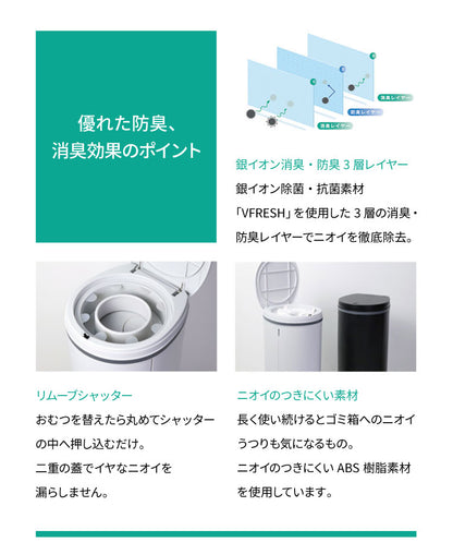 おむつ処理用ゴミ袋 詰替レフィル 3個入り 消臭おむつゴミ箱用 詰替カセット 臭わない 防臭 消臭 抗菌 約40回分×3個入り DEO・PAIL デオペール (代引不可)