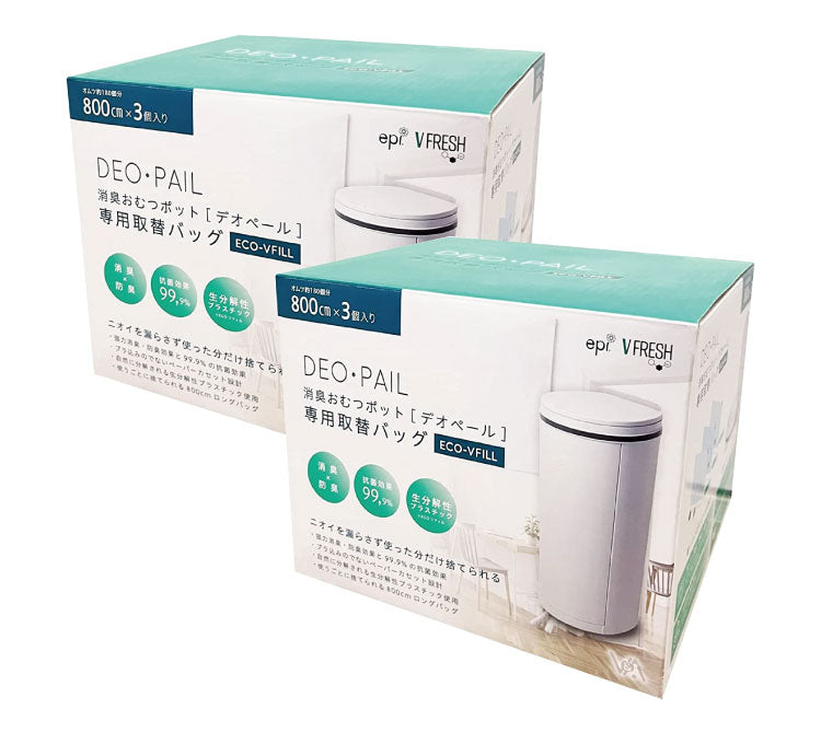おむつ処理用ゴミ袋 詰替レフィル 6個入り 消臭おむつゴミ箱用 詰替カセット 臭わない 防臭 消臭 抗菌 約40回分×6個入り DEO・PAIL デオペール (代引不可)