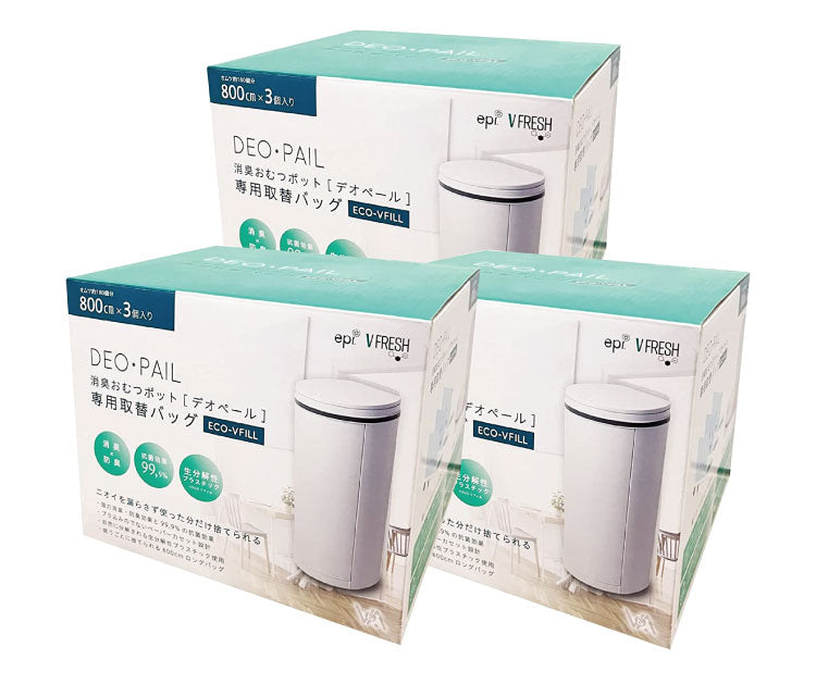 おむつ処理用ゴミ袋 詰替レフィル 9個入り 消臭おむつゴミ箱用 詰替カセット 臭わない 防臭 消臭 抗菌 約40回分×9個入り DEO・PAIL デオペール (代引不可)