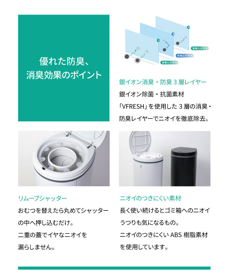 おむつ処理用ゴミ袋 詰替レフィル 9個入り 消臭おむつゴミ箱用 詰替カセット 臭わない 防臭 消臭 抗菌 約40回分×9個入り DEO・PAIL デオペール (代引不可)