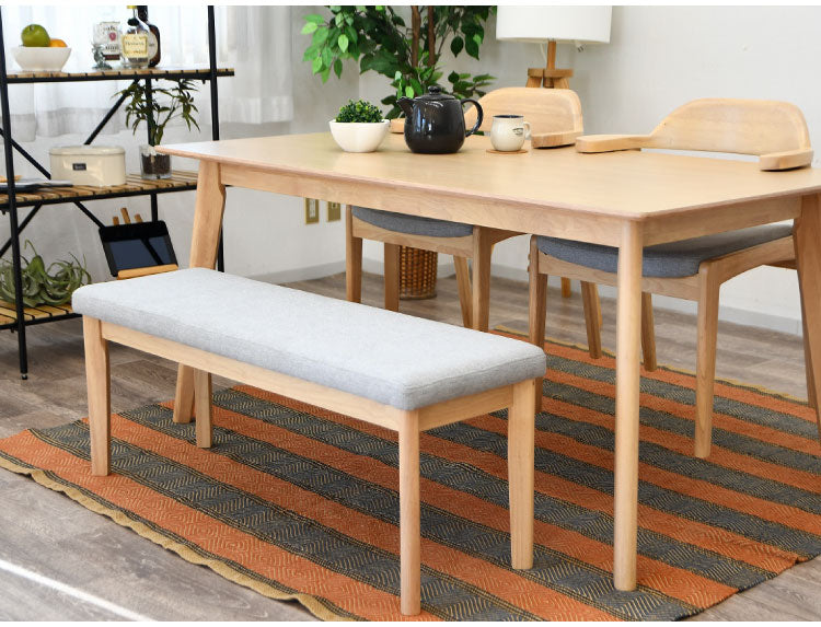 ベンチ 2人掛け 幅110cm 座面高43cm ファブリック座面 食卓椅子 北欧風 ナチュラル 椅子 ダイニングチェア ダイニングベンチ チェア イス 天然木 ファブリック(代引不可)