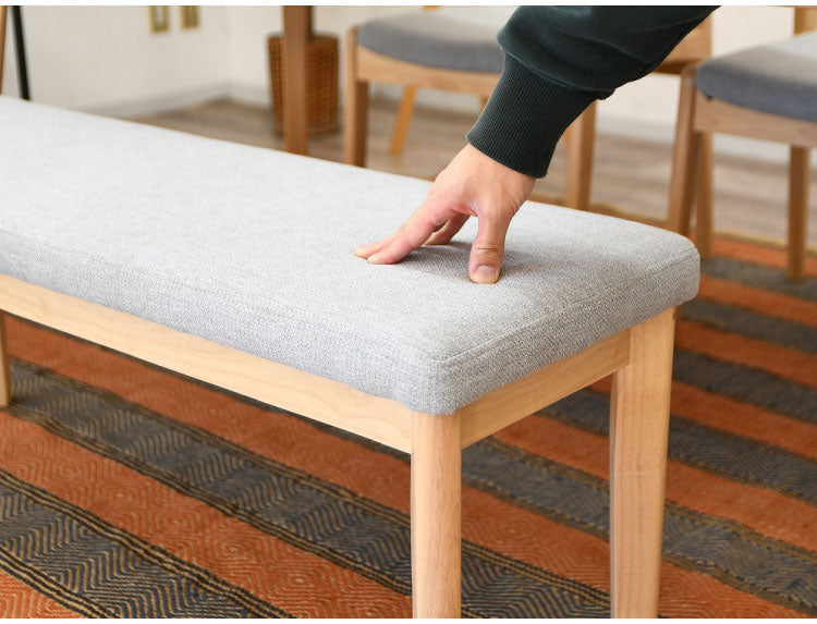 ベンチ 2人掛け 幅110cm 座面高43cm ファブリック座面 食卓椅子 北欧風 ナチュラル 椅子 ダイニングチェア ダイニングベンチ チェア イス 天然木 ファブリック(代引不可)