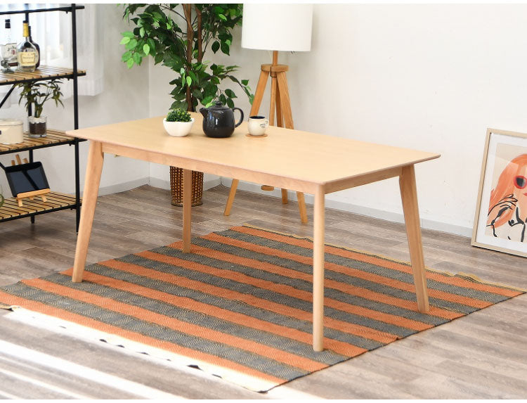 ダイニングテーブル 幅150cm 奥行80cm 高さ70cm 木製 北欧風 ナチュラル アジャスター付き テーブル 食卓 ダイニング リビング 天然木 オーク(代引不可)