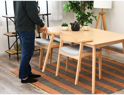 ダイニングチェア 2脚セット 肘掛け付き 背もたれ付き 座面高44cm 北欧風 ナチュラル ファブリック座面 食卓椅子 ダイニング チェア イス 椅子 ファブリック(代引不可)