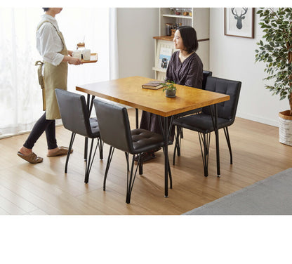 ダイニングセット 5点 4人用 幅120 ラバーウッド 無垢材 ヘリンボーン調 テーブル ブラック ブラウン 西海岸 木製 コンパクト 長方形 おしゃれ 天然目 モダン ナチュラル おしゃれ(代引不可)