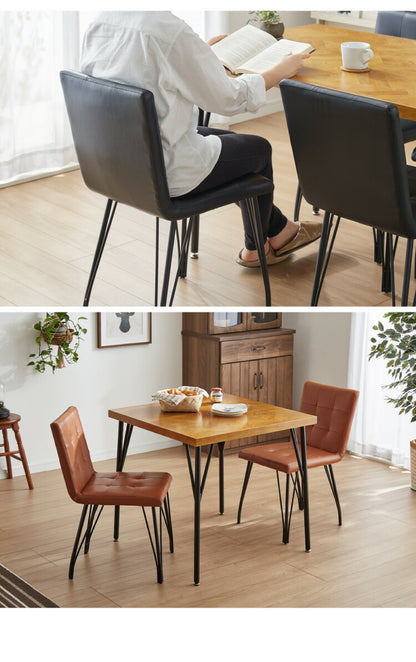 ダイニングチェア 2脚セット ダイニング チェア スチール脚 黒 茶 ブラック ブラウン 幅41 カフェ コンパクト cafe モダン ナチュラル おしゃれ 椅子 イス いす(代引不可)
