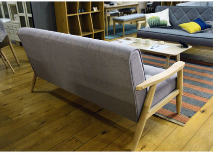 ソファ 3人掛け 幅162cm 肘掛け付き 脚付き ローソファ 木肘 木脚 リビングソファ フロアソファ リビング ダイニング ファブリック 天然木 三人掛け 3P 肘掛け(代引不可)