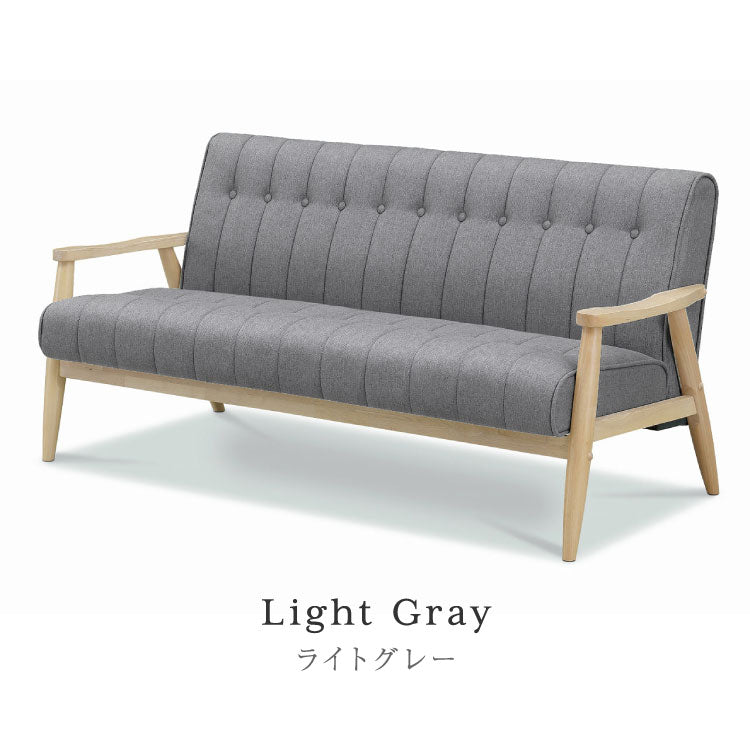 ソファ 3人掛け 幅162cm 肘掛け付き 脚付き ローソファ 木肘 木脚 リビングソファ フロアソファ リビング ダイニング ファブリック 天然木 三人掛け 3P 肘掛け(代引不可)
