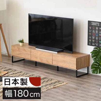 テレビ台 幅180 脚付き 完成品 国産 おしゃれ シンプル オーク 収納 リビング 大容量 ローボード TV台 TVラック ナチュラル(代引不可)