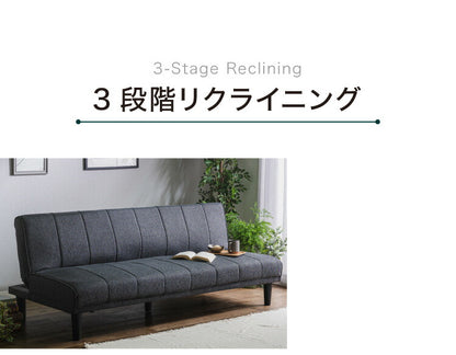 ソファベッド ソファーベッド 3人掛け 幅180 完成品 3P ファブリック ソファ sofa リクライニング ブラック ベージュ ブルー フロアソファ(代引不可)