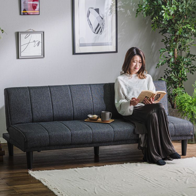 ソファベッド ソファーベッド 3人掛け 幅180 完成品 3P ファブリック ソファ sofa リクライニング ブラック ベージュ ブルー フロアソファ(代引不可)