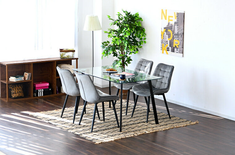 ダイニングテーブル ガラステーブル 幅140cm 単品 クリア 2人用 おしゃれ 強化ガラス ダイニング スチール モダン 食卓テーブル(代引不可)