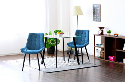 ダイニングテーブル ガラステーブル 幅80cm 単品 クリア 2人用 おしゃれ 強化ガラス ダイニング スチール モダン 食卓テーブル(代引不可)