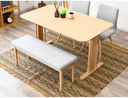 ベンチ 2人掛け 幅105cm 座面高44cm ファブリック座面 食卓椅子 北欧風 ナチュラル 椅子 ダイニングチェア ダイニングチェア ダイニングベンチ チェア イス 天然木 ファブリック(代引不可)