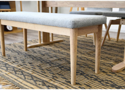 ベンチ 2人掛け 幅105cm 座面高44cm ファブリック座面 食卓椅子 北欧風 ナチュラル 椅子 ダイニングチェア ダイニングチェア ダイニングベンチ チェア イス 天然木 ファブリック(代引不可)