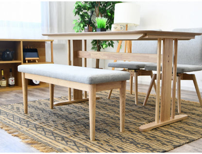 ベンチ 2人掛け 幅105cm 座面高44cm ファブリック座面 食卓椅子 北欧風 ナチュラル 椅子 ダイニングチェア ダイニングチェア ダイニングベンチ チェア イス 天然木 ファブリック(代引不可)