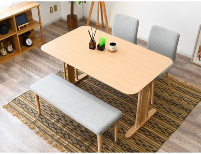 ダイニングテーブル 幅135cm 奥行80cm 高さ70cm 木製 天然木 北欧風 ナチュラル アジャスター付き リビング ダイニング テーブル 食卓 オーク(代引不可)