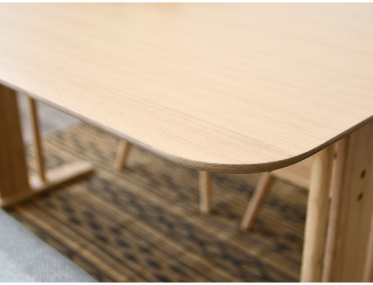 ダイニングテーブル 幅135cm 奥行80cm 高さ70cm 木製 天然木 北欧風 ナチュラル アジャスター付き リビング ダイニング テーブル 食卓 オーク(代引不可)