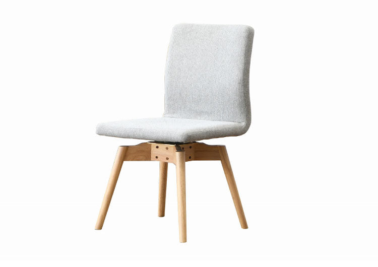 ダイニングチェア 回転チェア 背もたれ付き 座面高約41cm 北欧風 ナチュラル ファブリック座面 食卓椅子 360°回転 座面回転 ダイニング チェア イス 椅子 ファブリック(代引不可)