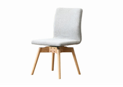 ダイニングチェア 回転チェア 背もたれ付き 座面高約41cm 北欧風 ナチュラル ファブリック座面 食卓椅子 360°回転 座面回転 ダイニング チェア イス 椅子 ファブリック(代引不可)