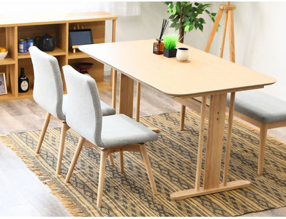 ダイニングチェア 回転チェア 背もたれ付き 座面高約41cm 北欧風 ナチュラル ファブリック座面 食卓椅子 360°回転 座面回転 ダイニング チェア イス 椅子 ファブリック(代引不可)