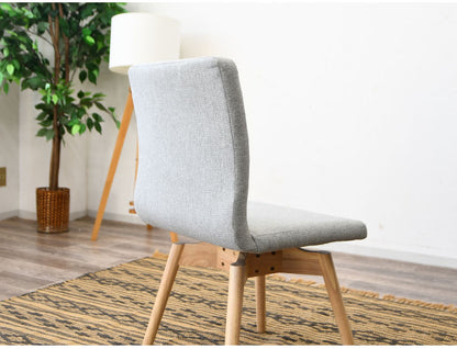 ダイニングチェア 回転チェア 背もたれ付き 座面高約41cm 北欧風 ナチュラル ファブリック座面 食卓椅子 360°回転 座面回転 ダイニング チェア イス 椅子 ファブリック(代引不可)