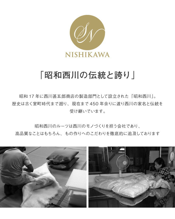 3層敷布団 シングル 昭和西川 100×210cm シングルロング 抗菌防臭 高密度固綿 高クッション性 低ホルマリン 3層構造 3層式コンフォーターキルト シンプル 高品質 敷き布団 ふとん マット 西川 にしかわ