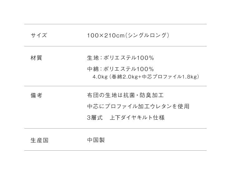 3層敷布団 シングル 昭和西川 100×210cm シングルロング 軽い 軽量 極厚 抗菌防臭 プロファイルウレタン 凹凸構造 体圧分散 ダイヤキルト 低ホルマリン 高品質 敷き布団 ふとん マット 三層 3層 西川 にしかわ