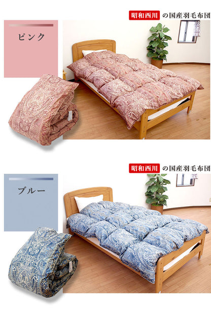 日本製 西川 羽毛布団 ダウン85% シングル 1.1kg 防ダニ 高密度生地 立体キルト 二重縫製 国産 昭和西川 あったか 秋 冬 軽い