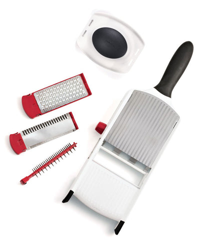 cuisipro マルチキッチンスライサー 多機能スライサー ワッフルカット スライス おろし金 グレーター 千切り クリンクルカット すりおろし 離乳食 チーズ 大根おろし 厚さ6段階調整可能(代引不可)