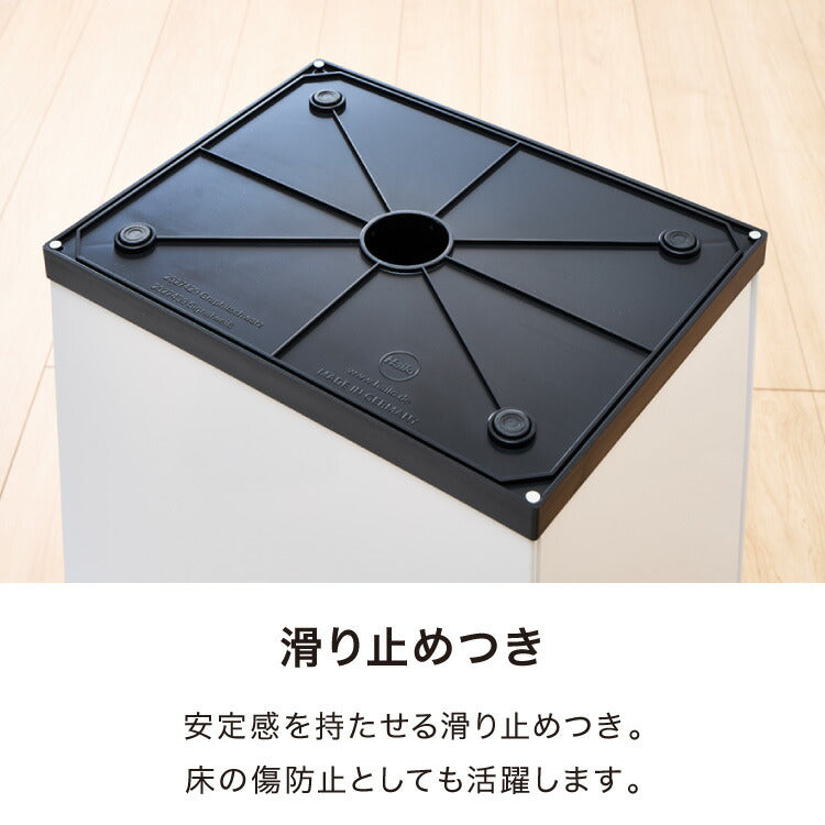 【5%OFF】Hailo ハイロ ゴミ箱 ごみ箱 ダストボックス ニュービッグボックス40L 40リットル 白 ホワイト 屋外 スリム ふた付き キッチン おしゃれ スタイリッシュ 角型 大容量 スチール ドイツ製(代引不可)