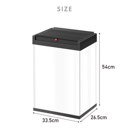 【5%OFF】Hailo ハイロ ゴミ箱 ごみ箱 ダストボックス ニュービッグボックス40L 40リットル 白 ホワイト 屋外 スリム ふた付き キッチン おしゃれ スタイリッシュ 角型 大容量 スチール ドイツ製(代引不可)