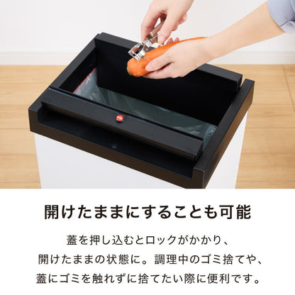 【5%OFF】Hailo ハイロ ゴミ箱 ごみ箱 ダストボックス ニュービッグボックス40L 40リットル 白 ホワイト 屋外 スリム ふた付き キッチン おしゃれ スタイリッシュ 角型 大容量 スチール ドイツ製(代引不可)