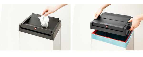 【5%OFF】オールステンレス HAILO ハイロ ゴミ箱 ドイツ製 ニュービッグボックス60L ブラック ホワイト ふた付き 分別ゴミ箱 ダストボックス スリム ポリ袋 コンパクト キッチン(代引不可)
