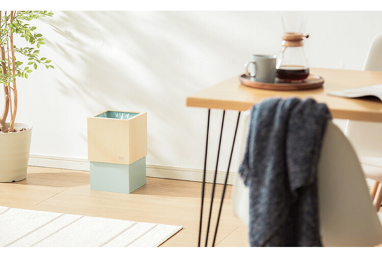 ゴミ箱 木製 日本製 10L WCUBE 袋が見えない ごみ箱 ダストボックス おしゃれ 北欧 スタイリッシュ スリム レジ袋 見えない ウッド キューブ 韓国インテリア
