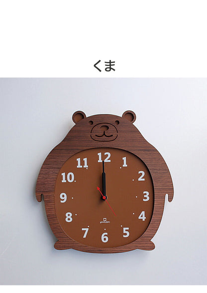 【5%OFF】掛け時計 日本製 木製 Clock Zoo クロックズー おしゃれ かわいい 秒針あり 時計 掛け時計 壁掛け スタンド 木目 アニマル ゴリラ ヒツジ クマ 北欧 インテリア リビング