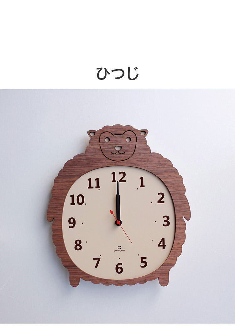 【5%OFF】掛け時計 日本製 木製 Clock Zoo クロックズー おしゃれ かわいい 秒針あり 時計 掛け時計 壁掛け スタンド 木目 アニマル ゴリラ ヒツジ クマ 北欧 インテリア リビング